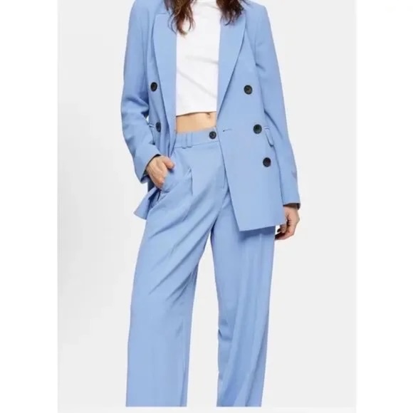 Topshop Blue Double Breasted Blazer Size 10 - Picture 1 of 5